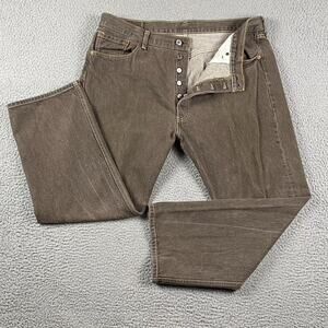 Levi's 501 Men's 40x30 Fit (40x27) Brown Washed Denim Jeans Button Fly